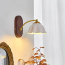 GobekUsa LED Japanese Style Wall Lights Copper Wood Bedside Lamp for Home Bedroom