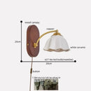 GobekUsa LED Japanese Style Wall Lights Copper Wood Bedside Lamp for Home Bedroom