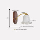 GobekUsa LED Japanese Style Wall Lights Copper Wood Bedside Lamp for Home Bedroom