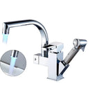 GobekUsa LED Kitchen Faucet Mixer with Swivel Spouts and Pull-Out Spray