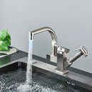 GobekUsa LED Kitchen Faucet Mixer with Swivel Spouts and Pull-Out Spray