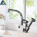 GobekUsa LED Kitchen Faucet Pull Out Sprayer Deck Mounted Hot Cold Water Tap