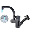 GobekUsa LED Kitchen Faucet Pull Out Sprayer Deck Mounted Hot Cold Water Tap