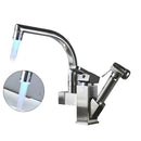 GobekUsa LED Kitchen Faucet Pull Out Sprayer Deck Mounted Hot Cold Water Tap