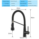 GobekUsa LED Kitchen Faucet Single Hole Pull Out Spout Black Mixer Tap