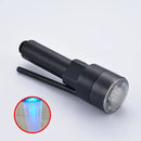 Modern gold led kitchen faucet spray head with teal nozzles by Decorbites