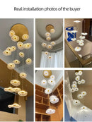 GobekUsa LED Lotus Leaf Staircase Chandelier: Modern Design for Hotel Lobby, Kitchen & Villa