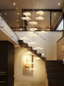 GobekUsa LED Lotus Leaf Staircase Chandelier: Modern Design for Hotel Lobby, Kitchen & Villa