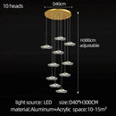 GobekUsa LED Lotus Staircase Chandelier: Modern Design for Hotel Lobby, Villa, Kitchen Lighting