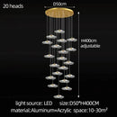 GobekUsa LED Lotus Staircase Chandelier: Modern Design for Hotel Lobby, Villa, Kitchen Lighting