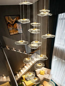 GobekUsa LED Lotus Staircase Chandelier: Modern Design for Hotel Lobby, Villa, Kitchen Lighting