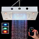 GobekUsa LED Luxury Ceiling Embedded Shower Head Rainfall Colorful Bathroom Showers 304SUS