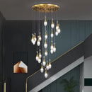 GobekUsa LED Luxury Chandelier for Living Room Hall Dining Kitchen - Modern Double Staircase Lighting
