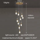 GobekUsa LED Luxury Chandelier for Living Room Hall Dining Kitchen - Modern Double Staircase Lighting