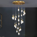 GobekUsa LED Luxury Chandelier for Living Room Hall Dining Kitchen - Modern Double Staircase Lighting