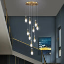 GobekUsa LED Luxury Chandelier for Living Room Hall Dining Kitchen - Modern Double Staircase Lighting