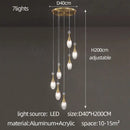 GobekUsa LED Luxury Chandelier for Living Room Hall Dining Kitchen - Modern Double Staircase Lighting