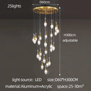 GobekUsa LED Luxury Chandelier for Living Room Hall Dining Kitchen - Modern Double Staircase Lighting