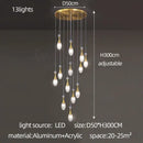 GobekUsa LED Luxury Chandelier for Living Room Hall Dining Kitchen - Modern Double Staircase Lighting
