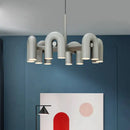 GobekUsa LED Macaron Pendant Chandelier - Modern U Shape Hanging Lamp