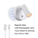 Modern white led magnetic wall light bedroom touch dimmable lamp by Decorbites