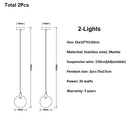 GobekUsa LED Marble Ceiling Pendant Lamp, Modern Interior Lighting for Living Room