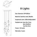 GobekUsa LED Marble Ceiling Pendant Lamp, Modern Interior Lighting for Living Room