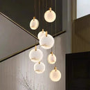 GobekUsa LED Marble Ceiling Pendant Lamp, Modern Interior Lighting for Living Room