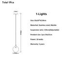 GobekUsa LED Marble Ceiling Pendant Lamp, Modern Interior Lighting for Living Room
