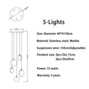 GobekUsa LED Marble Ceiling Pendant Lamp, Modern Interior Lighting for Living Room