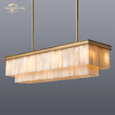 GobekUsa LED Marble Glace Calcite Chandelier for Kitchen Island, Dining & Living Room