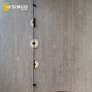 GobekUsa LED Marble Wall Lights - Black Metal Sconces for Living Room, Stairs & Aisle