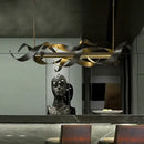 GobekUsa LED Metal Pendant Lights Nordic Hanging Light Chandeliers Elegant Modern Island Decoration