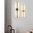 GobekUsa LED Metal Tube Wall Lamp Modern Black Gold Decor Sconce for Bedroom Foyer Bathroom