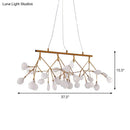 GobekUsa LED Metallic Gold Tree Branch Pendant Light for Minimalist Dining Room Ceiling