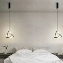 Modern black led minimalist pendant light – living room ring chandelier by Decorbites