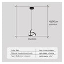 Modern black led minimalist pendant light – living room ring chandelier by Decorbites