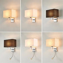 GobekUsa LED Minimalist Wall Lamps with Rectangle Texture Shade for Living Room & Bedroom