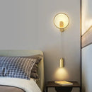 GobekUsa LED Moon Wall Light American Style Bedroom Decor Copper Wall Lamp