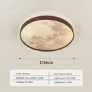 GobekUsa LED Moon Wood Ceiling Light 26/34CM Walnut Decor - Bedroom Living Room Home Illumination