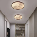 GobekUsa LED Moon Wood Ceiling Light 26/34CM Walnut Decor - Bedroom Living Room Home Illumination