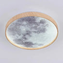 GobekUsa LED Moon Wood Ceiling Light 26/34CM Walnut Decor - Bedroom Living Room Home Illumination