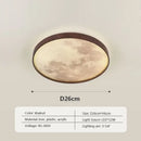 GobekUsa LED Moon Wood Ceiling Light 26/34CM Walnut Decor - Bedroom Living Room Home Illumination