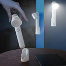 Modern white cylindrical motion sensor night light for bedroom by Decorbites