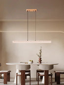 GobekUsa LED Natural Stone Round Linear Chandelier - Dimmable, Ceiling Hanging Lamps