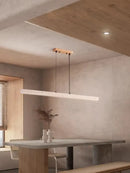 GobekUsa LED Natural Stone Round Linear Chandelier - Dimmable, Ceiling Hanging Lamps