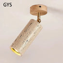 GobekUsa LED Natural Stone Spotlights for Ceiling and Wall, Walnut Log Wood, E27 Bulb