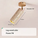 GobekUsa LED Natural Stone Spotlights for Ceiling and Wall, Walnut Log Wood, E27 Bulb