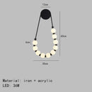 GobekUsa LED Necklace Wall Lights: Gold Black Metal White Acrylic Sconce for Home Art Deco