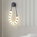 GobekUsa LED Necklace Wall Lights: Gold Black Metal White Acrylic Sconce for Home Art Deco